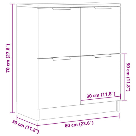 Dressoir 60x30x70 cm bewerkt hout oud houtkleurig - AllerleiShop