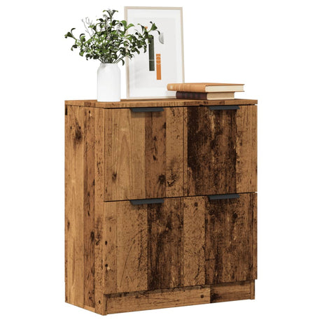 Dressoir 60x30x70 cm bewerkt hout oud houtkleurig - AllerleiShop