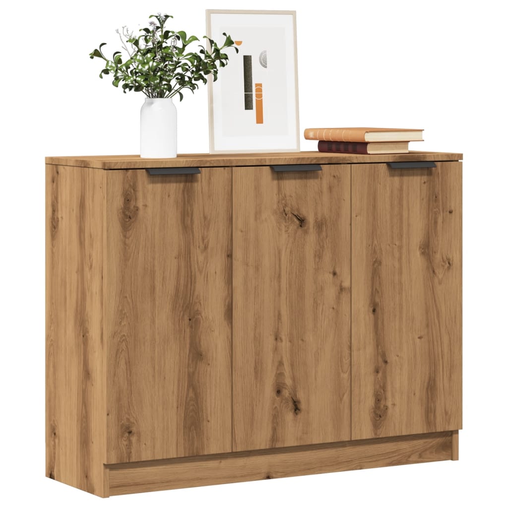 Dressoir 90,5x30x70 cm bewerkt hout artisanaal eikenkleur - AllerleiShop