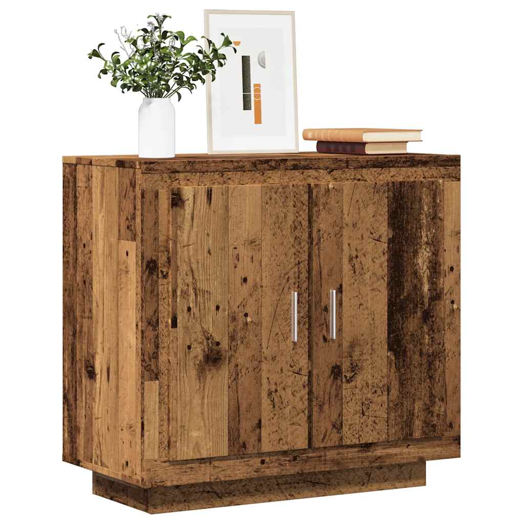 Dressoir 80x40x75 cm bewerkt hout oud houtkleurig - AllerleiShop