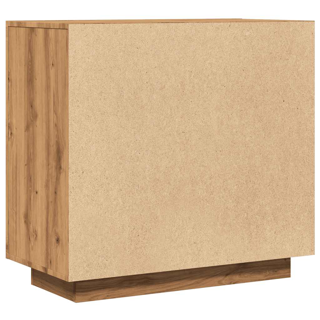 Dressoir 80x40x75 cm bewerkt hout artisanaal eikenkleur - AllerleiShop