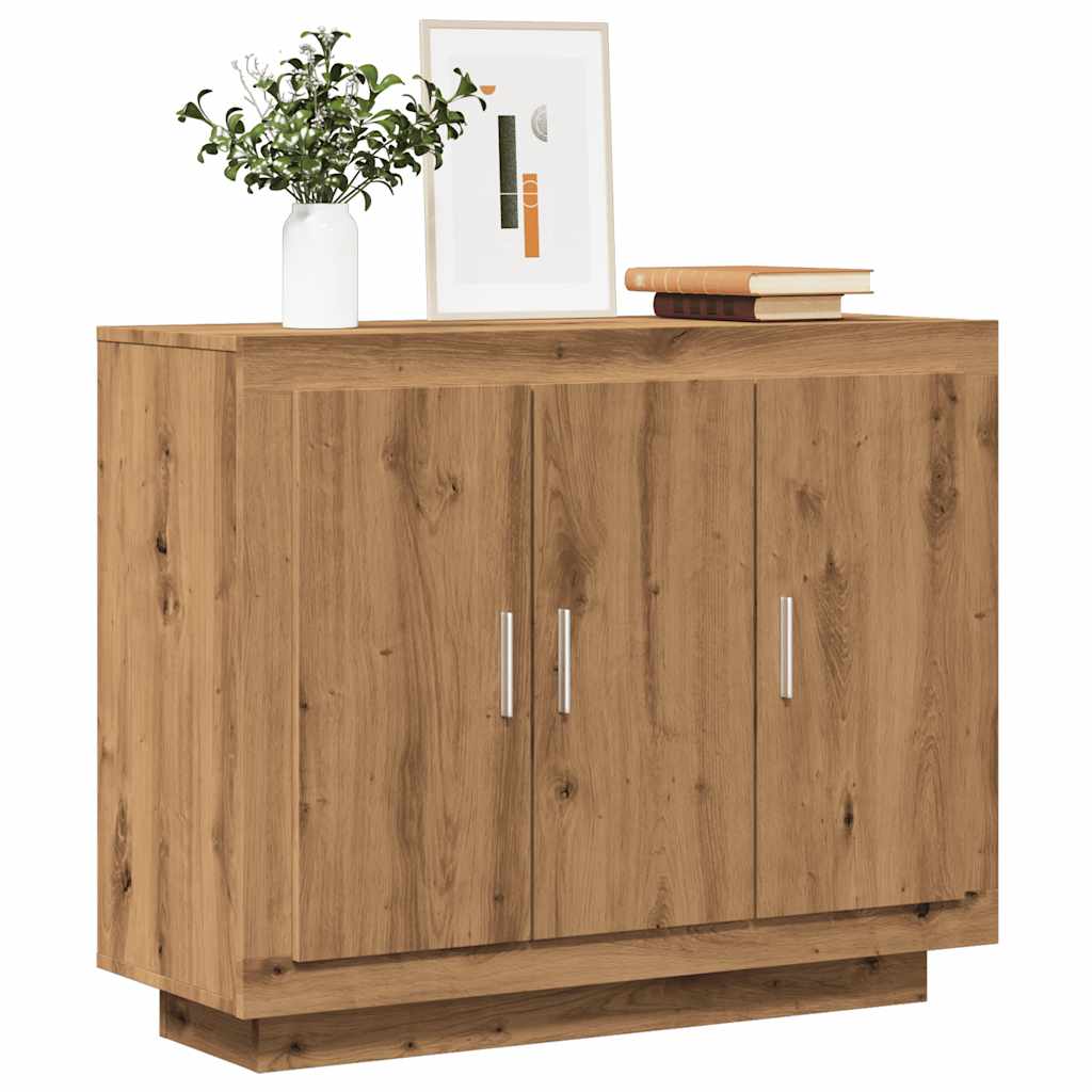 Dressoir 92x35x75 cm bewerkt hout artisanaal eikenkleur - AllerleiShop