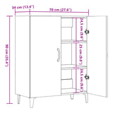 Dressoir 70x34x90 cm bewerkt hout oud houtkleurig - AllerleiShop