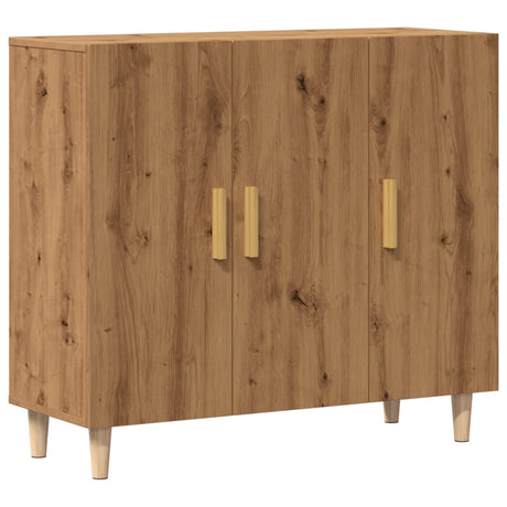 Dressoir 90x34x80 cm bewerkt hout artisanaal eikenkleur - AllerleiShop