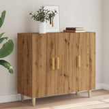 Dressoir 90x34x80 cm bewerkt hout artisanaal eikenkleur - AllerleiShop