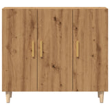 Dressoir 90x34x80 cm bewerkt hout artisanaal eikenkleur - AllerleiShop