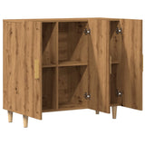 Dressoir 90x34x80 cm bewerkt hout artisanaal eikenkleur - AllerleiShop