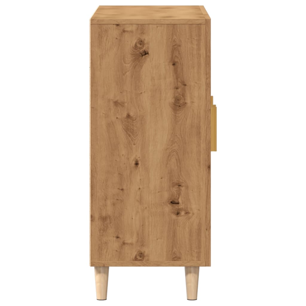 Dressoir 90x34x80 cm bewerkt hout artisanaal eikenkleur - AllerleiShop