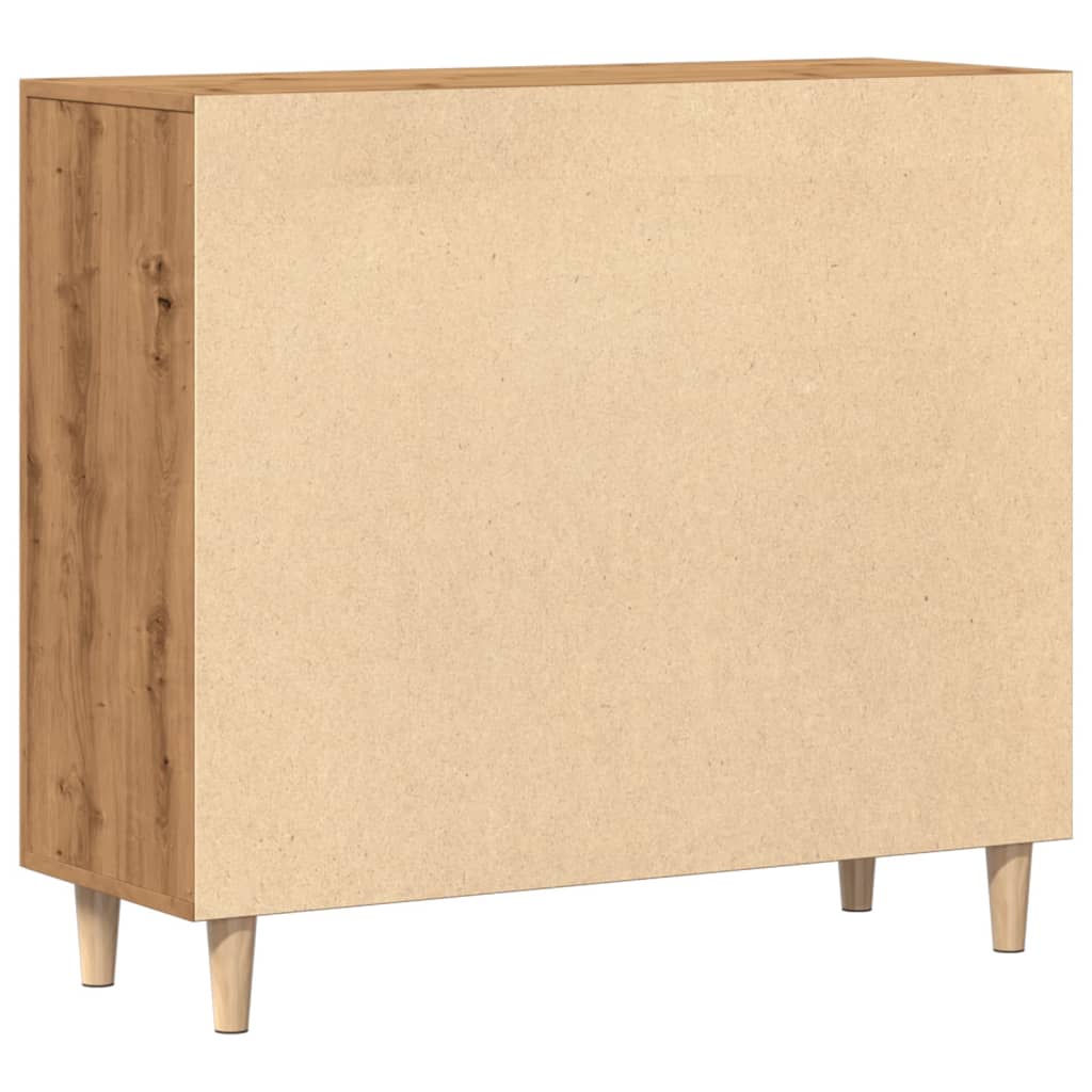 Dressoir 90x34x80 cm bewerkt hout artisanaal eikenkleur - AllerleiShop