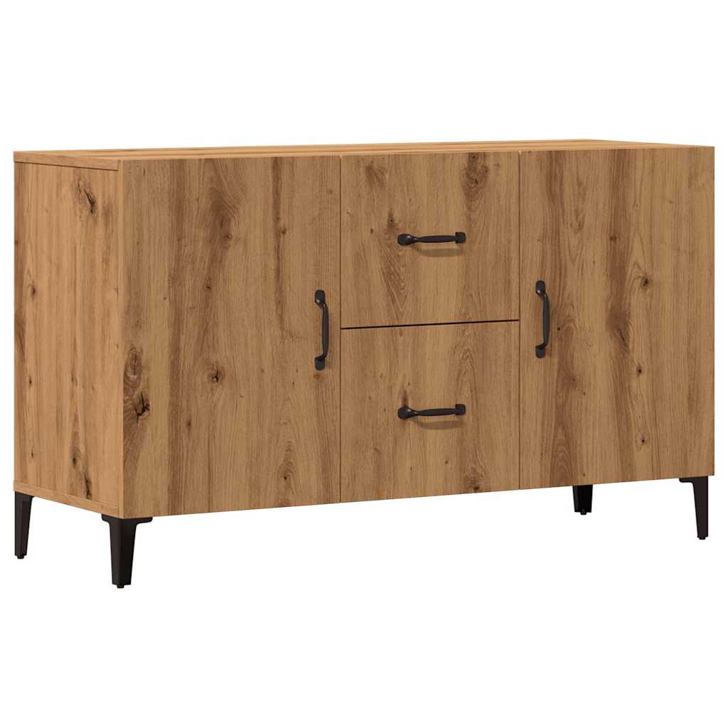 Dressoir 100x36x60 cm bewerkt hout artisanaal eikenkleurig - AllerleiShop