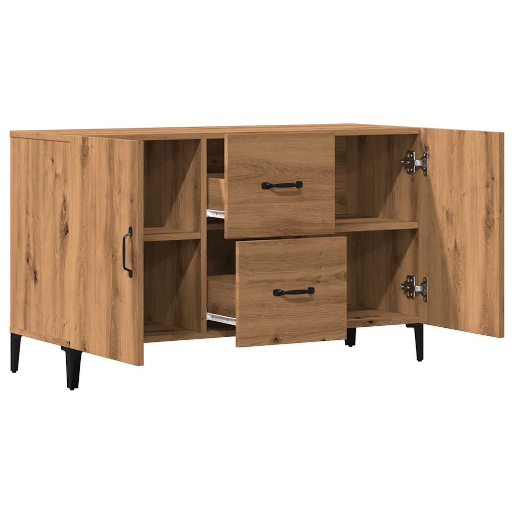 Dressoir 100x36x60 cm bewerkt hout artisanaal eikenkleurig - AllerleiShop