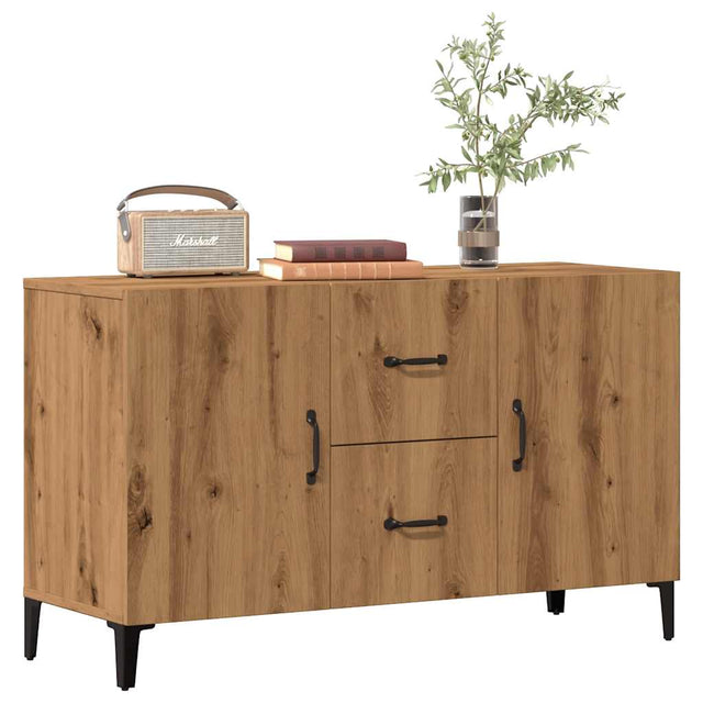 Dressoir 100x36x60 cm bewerkt hout artisanaal eikenkleurig - AllerleiShop