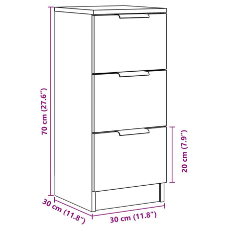 Dressoir 30x30x70 cm bewerkt hout oud houtkleurig - AllerleiShop