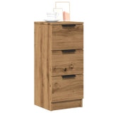 Dressoirs 2 st 30x30x70 cm bewerkt hout artisanaal eikenkleur - AllerleiShop