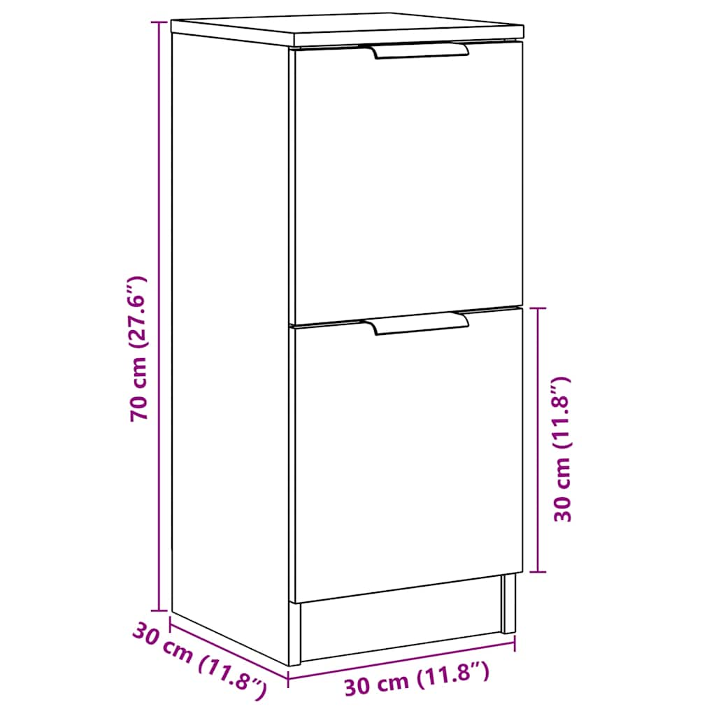 Dressoir 30x30x70 cm bewerkt hout oud houtkleurig - AllerleiShop