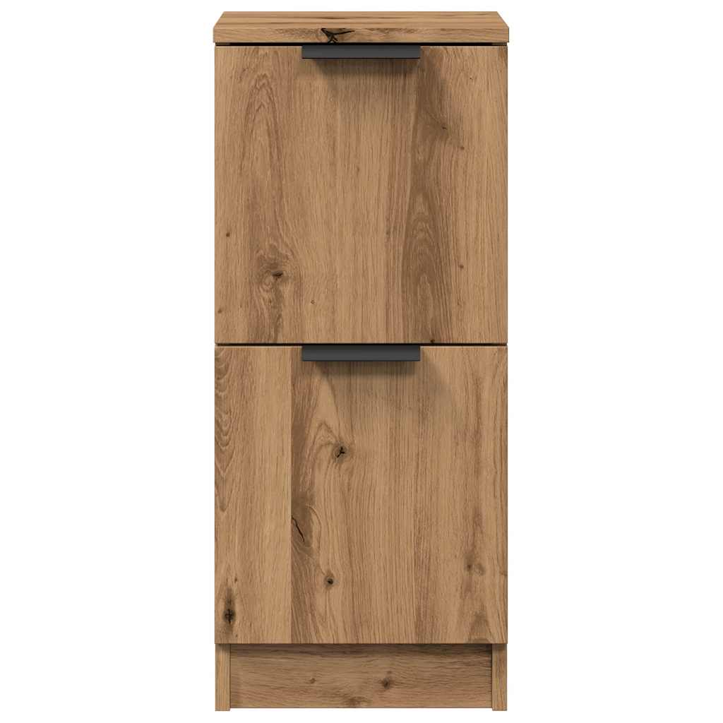 Dressoirs 2 st 30x30x70 cm bewerkt hout artisanaal eikenkleur - AllerleiShop