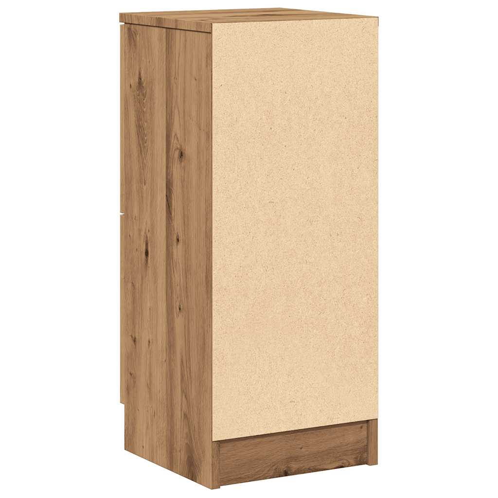 Dressoirs 2 st 30x30x70 cm bewerkt hout artisanaal eikenkleur - AllerleiShop