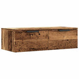 Wandkast 68x30x20 cm bewerkt hout artisanaal eikenkleurig - AllerleiShop