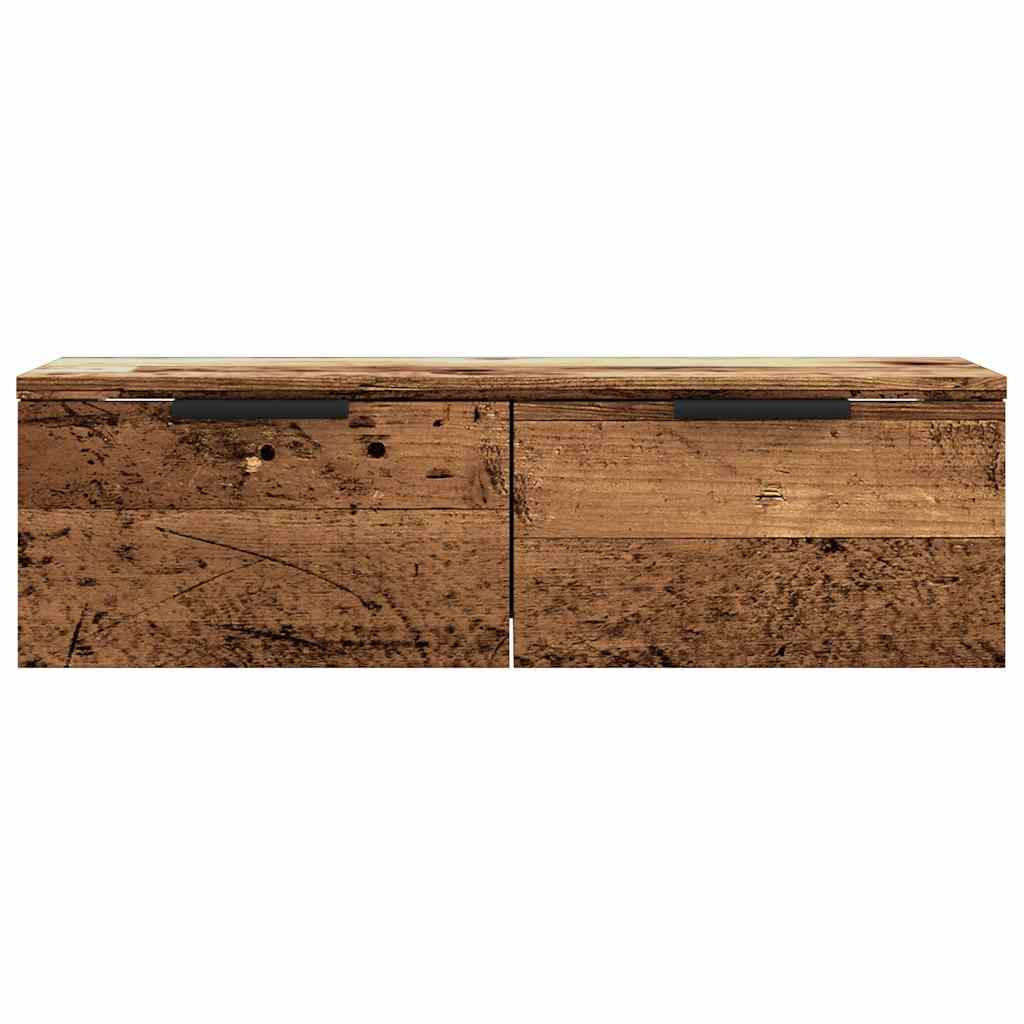 Wandkast 68x30x20 cm bewerkt hout artisanaal eikenkleurig - AllerleiShop