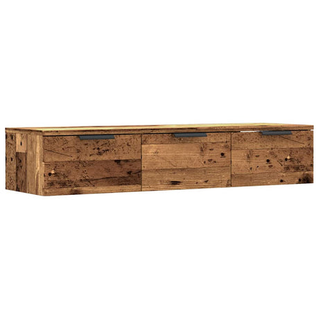 Wandkast 102x30x20 cm bewerkt hout oud houtkleurig - AllerleiShop