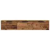 Wandkast 102x30x20 cm bewerkt hout oud houtkleurig - AllerleiShop