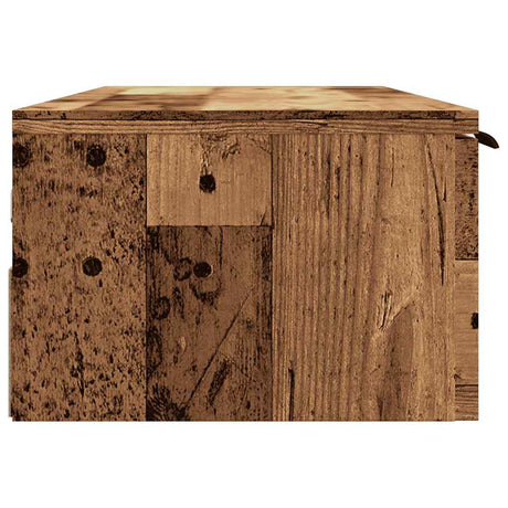 Wandkast 102x30x20 cm bewerkt hout oud houtkleurig - AllerleiShop