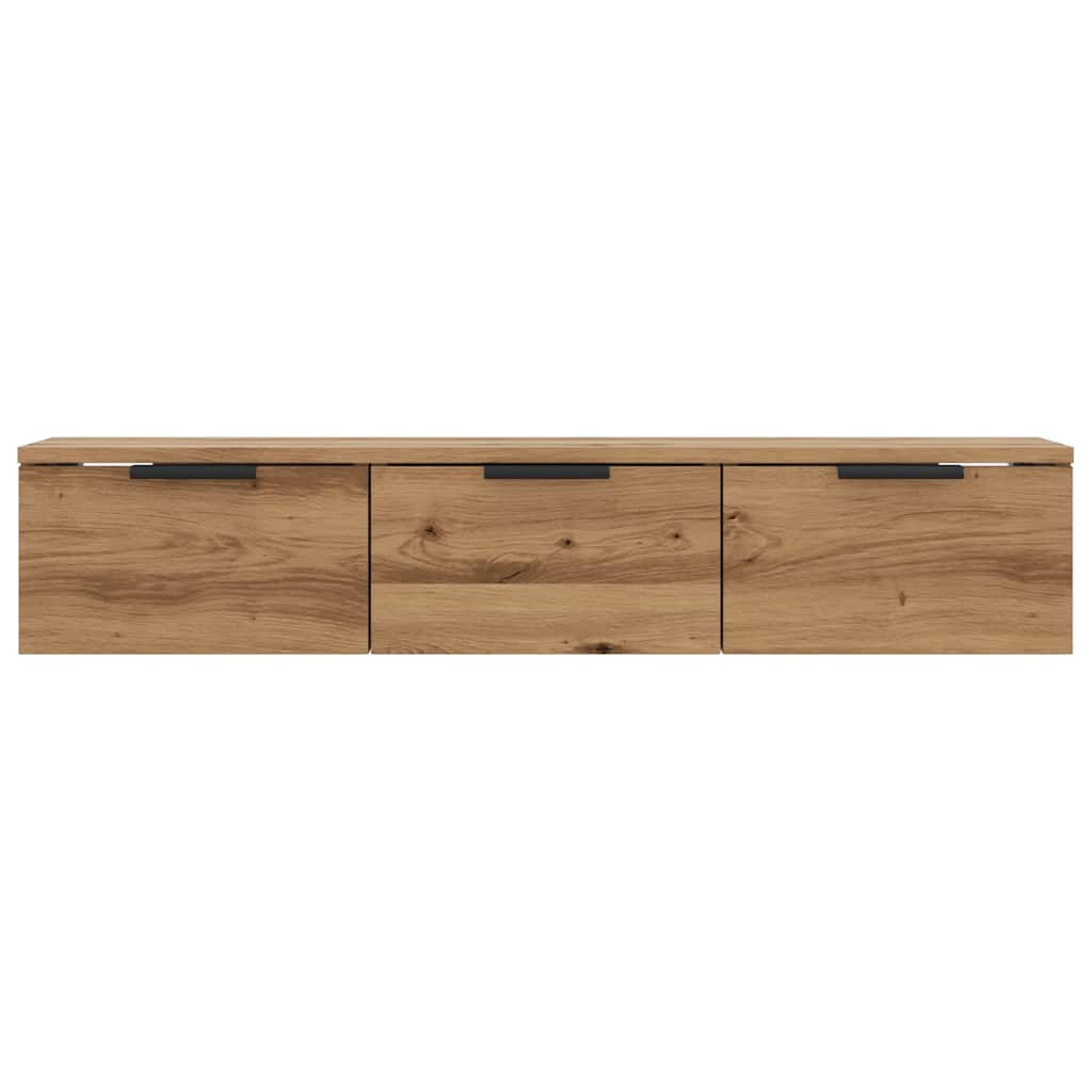 Wandkast 102x30x20 cm bewerkt hout artisanaal eikenkleur - AllerleiShop