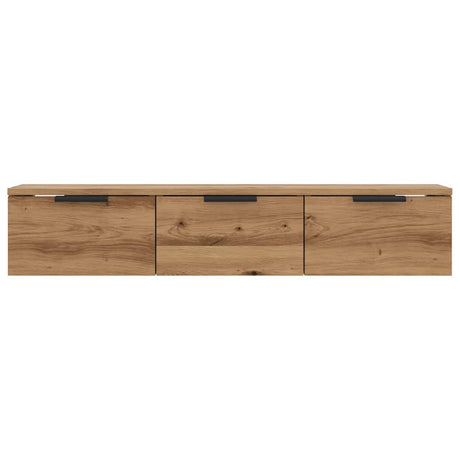 Wandkast 102x30x20 cm bewerkt hout artisanaal eikenkleur - AllerleiShop