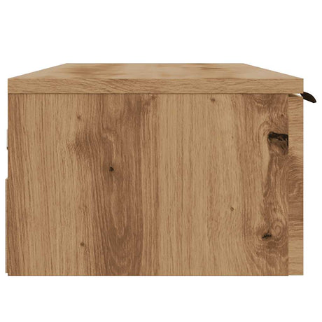 Wandkast 102x30x20 cm bewerkt hout artisanaal eikenkleur - AllerleiShop