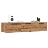 Wandkast 102x30x20 cm bewerkt hout artisanaal eikenkleur - AllerleiShop