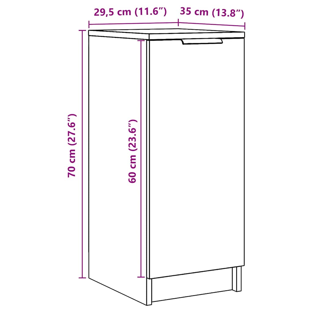 Schoenenkast 30x35x70 cm bewerkt hout oud houtkleurig - AllerleiShop