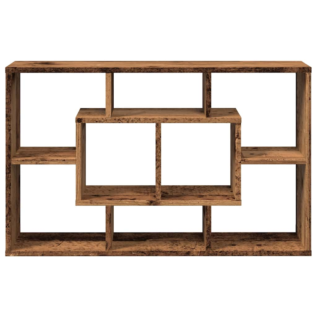 Wandschap 85x16x52,5 cm bewerkt hout oud houtkleurig