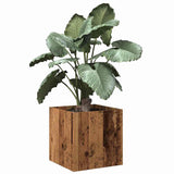 Plantenbak 40x40x40 cm bewerkt hout oud houtkleurig