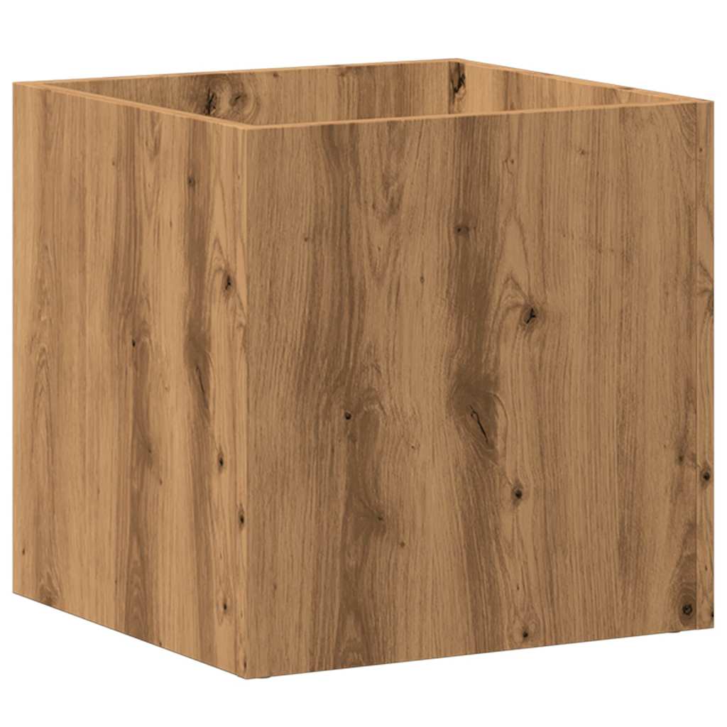 Plantenbak 40x40x40 cm bewerkt hout artisanaal eikenkleur