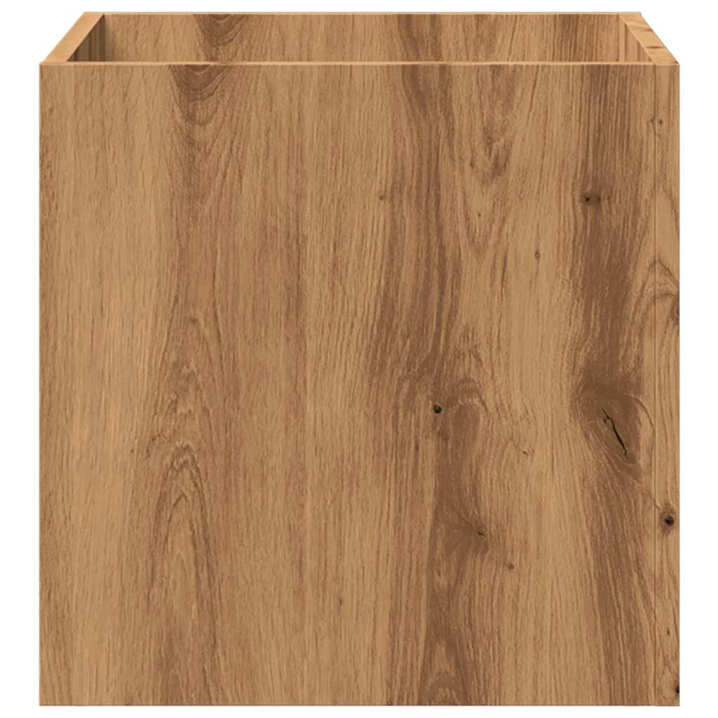 Plantenbak 40x40x40 cm bewerkt hout artisanaal eikenkleur