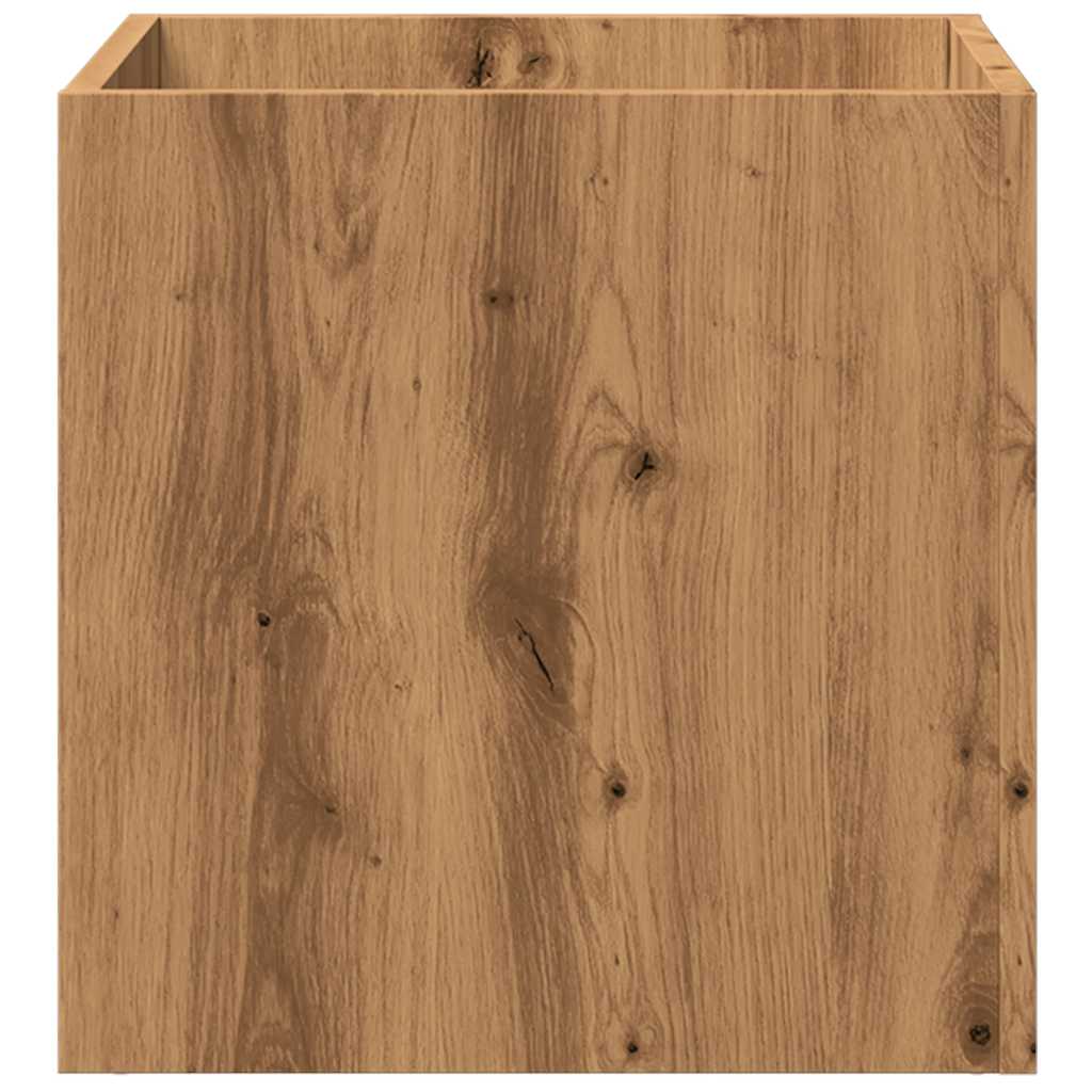 Plantenbak 40x40x40 cm bewerkt hout artisanaal eikenkleur