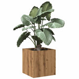 Plantenbak 40x40x40 cm bewerkt hout artisanaal eikenkleur