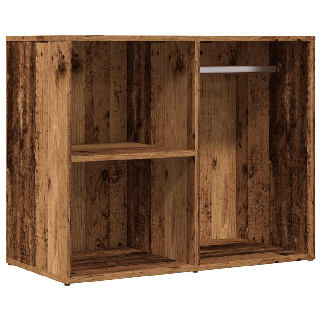 Kledingkast 80x40x65 cm bewerkt hout oud houtkleurig