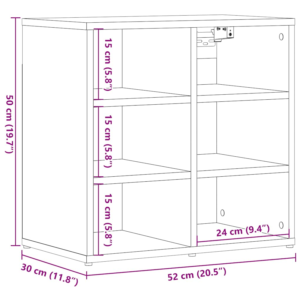 Schoenenkast 52x30x50 cm oud houtkleurig - AllerleiShop