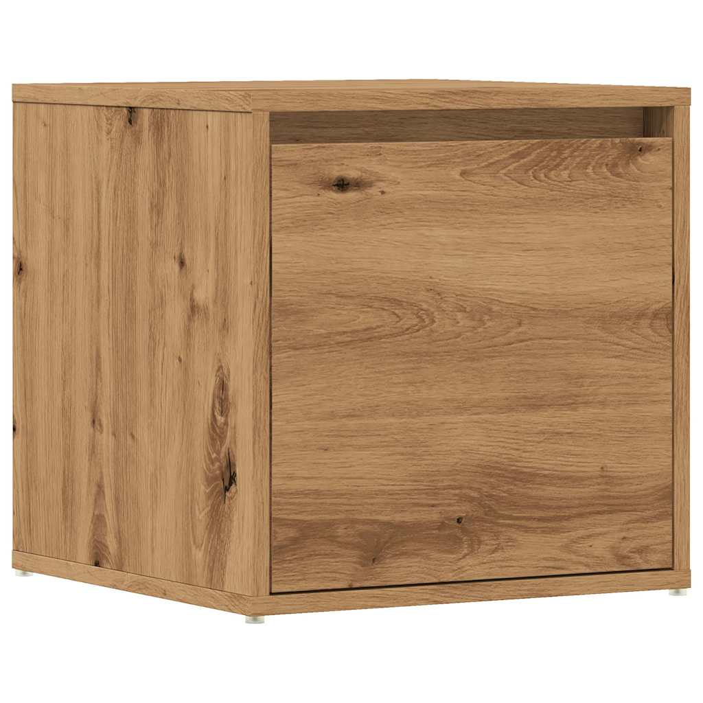 Opbergbox met lade 40,5x40x40 cm bewerkt hout artisanaal eiken