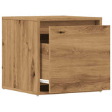 Opbergbox met lade 40,5x40x40 cm bewerkt hout artisanaal eiken