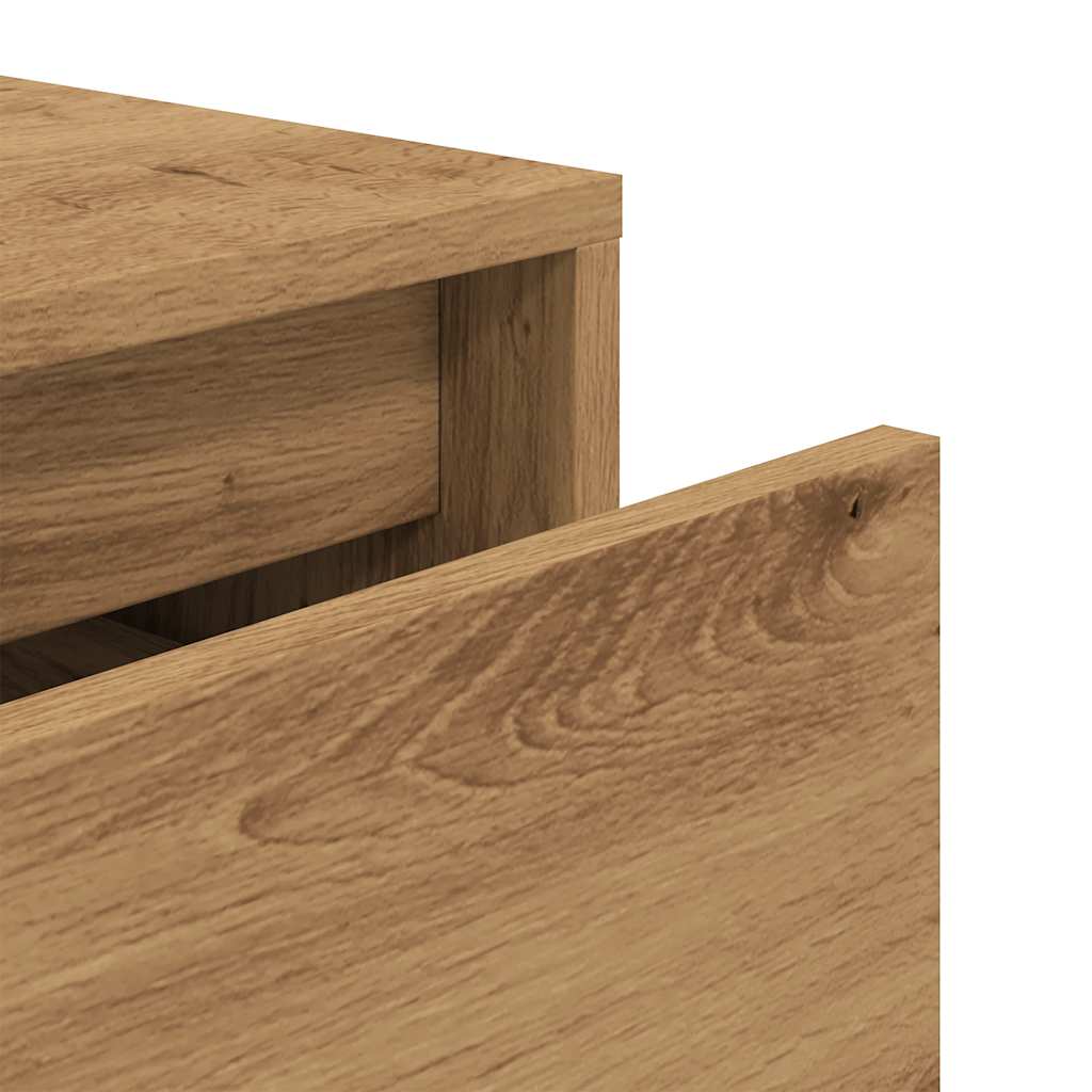 Opbergbox met lade 40,5x40x40 cm bewerkt hout artisanaal eiken