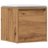 Opbergbox met lade 40,5x40x40 cm bewerkt hout artisanaal eiken