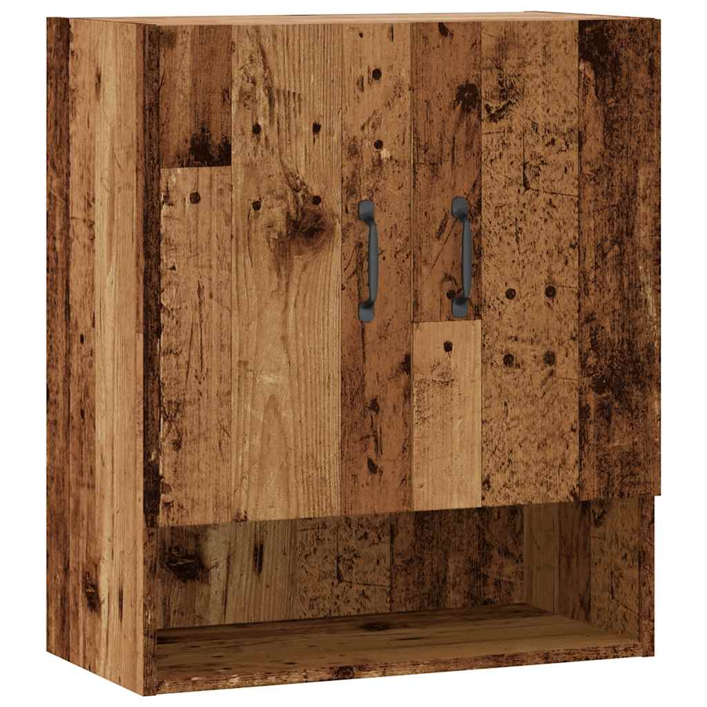 Wandkast 60x31x70 cm bewerkt hout oud houtkleurig - AllerleiShop