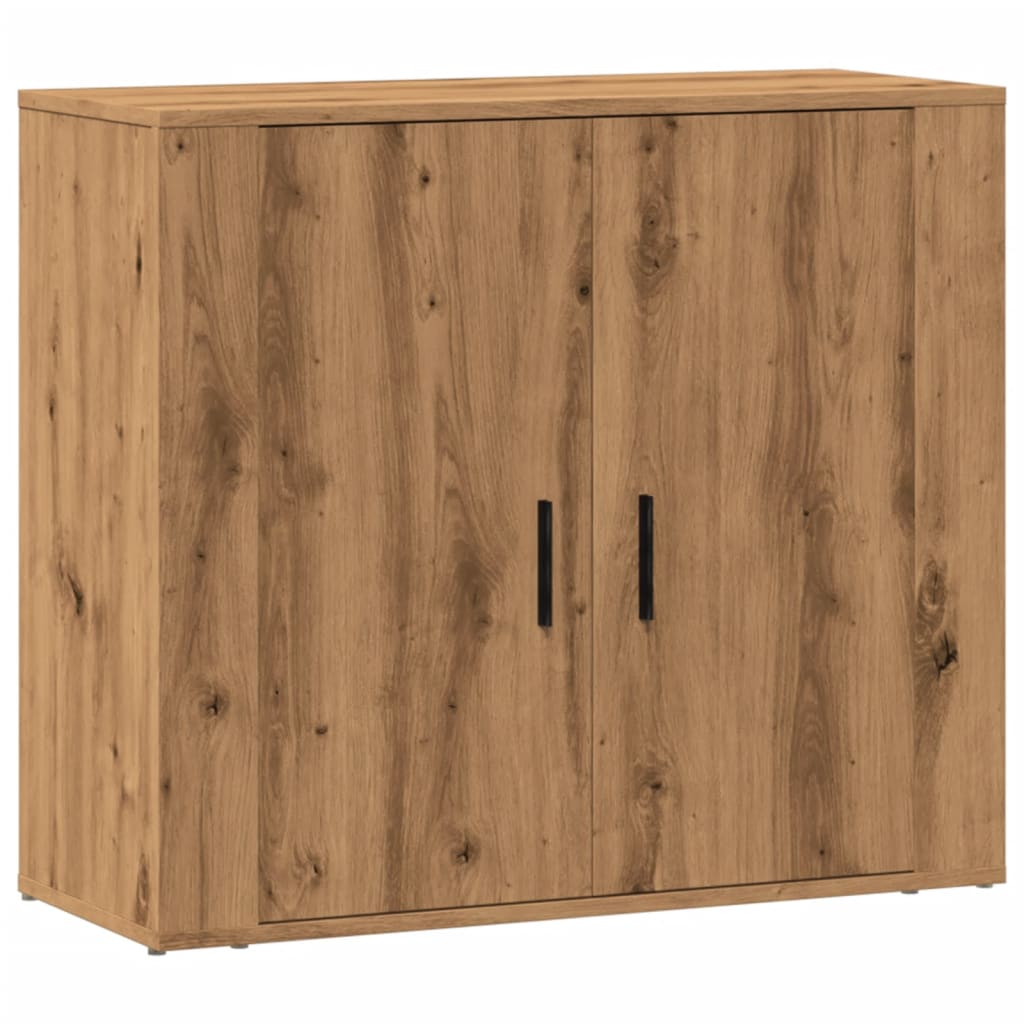 Dressoir 80x33x70 cm bewerkt hout artisanaal eikenkleurig - AllerleiShop