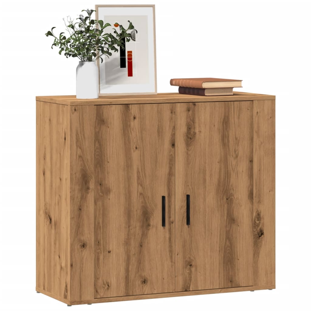 Dressoir 80x33x70 cm bewerkt hout artisanaal eikenkleurig - AllerleiShop