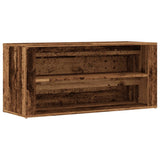 Schoenenbank 100x35x45 cm bewerkt hout oud houtkleurig - AllerleiShop