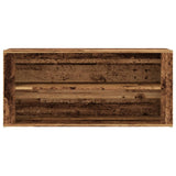 Schoenenbank 100x35x45 cm bewerkt hout oud houtkleurig - AllerleiShop