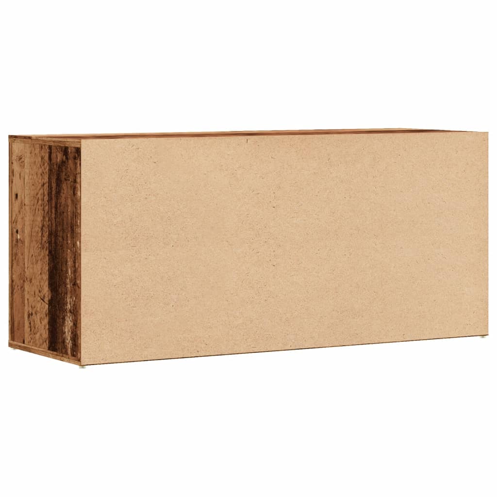 Schoenenbank 100x35x45 cm bewerkt hout oud houtkleurig - AllerleiShop