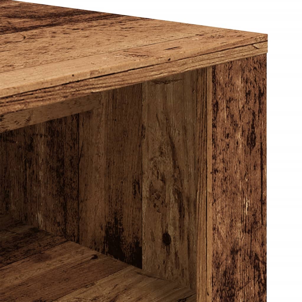 Schoenenbank 100x35x45 cm bewerkt hout oud houtkleurig - AllerleiShop